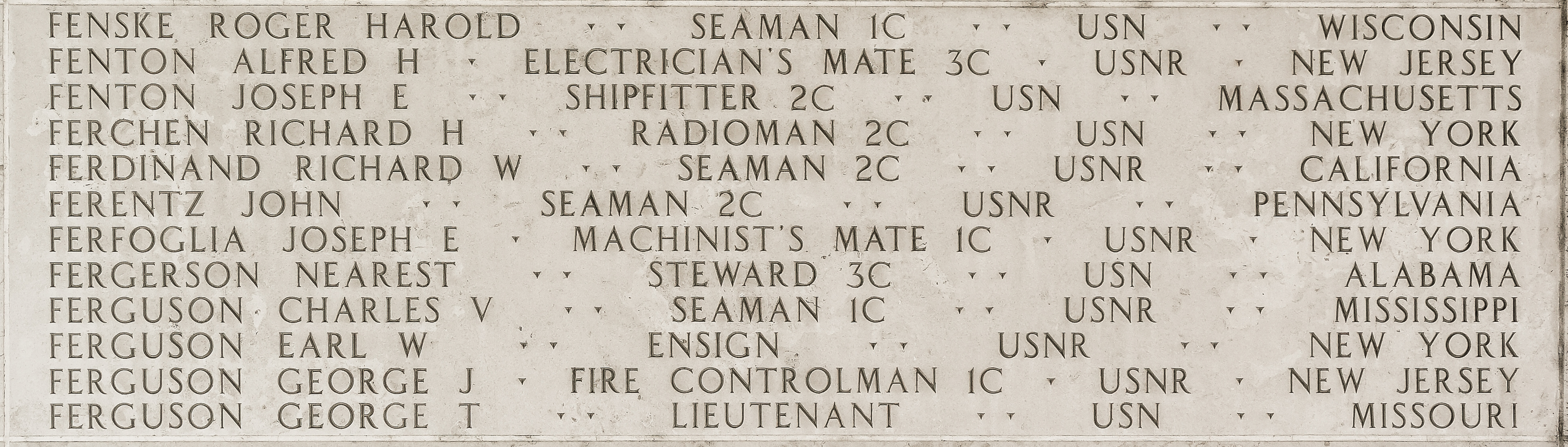 Richard H. Ferchen, Radioman Second Class